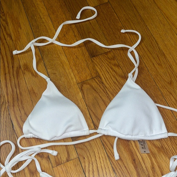 White Ribbed Bikini Set - Picture 2 of 6